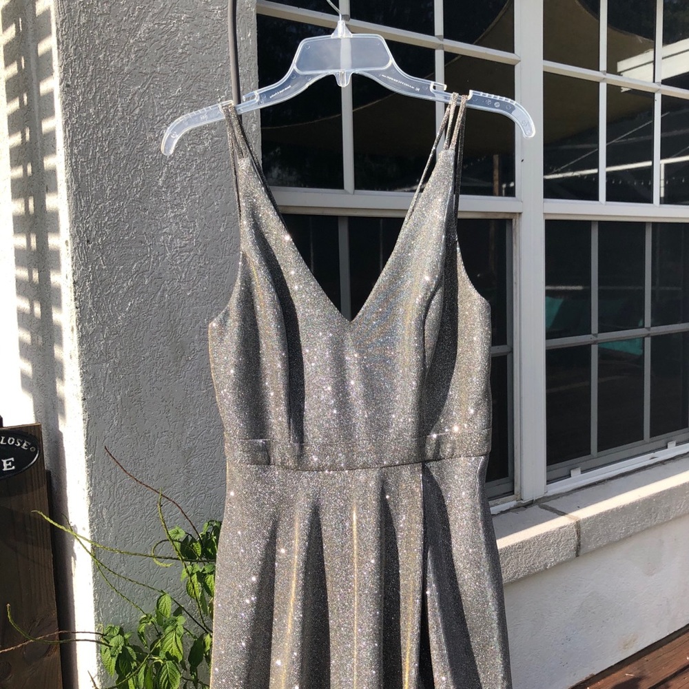 Sliver prom dress